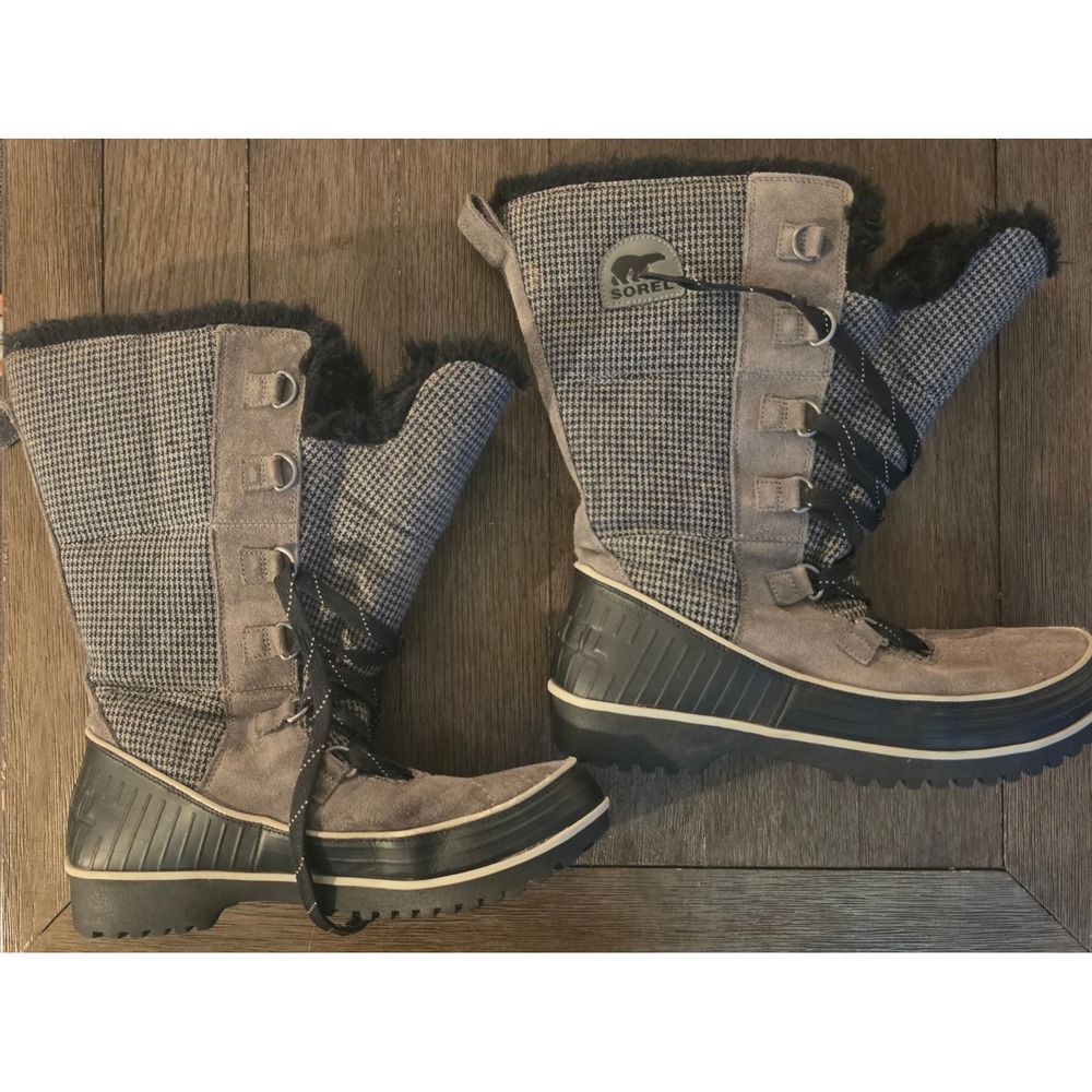 Sorel Tivoli High II Snow Boots Womens Winter Boots Suede Faux Fur SZ 12
